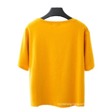 Cotton T Women′s Large-Capacity Fashion Solid Color Blank T-Shirt